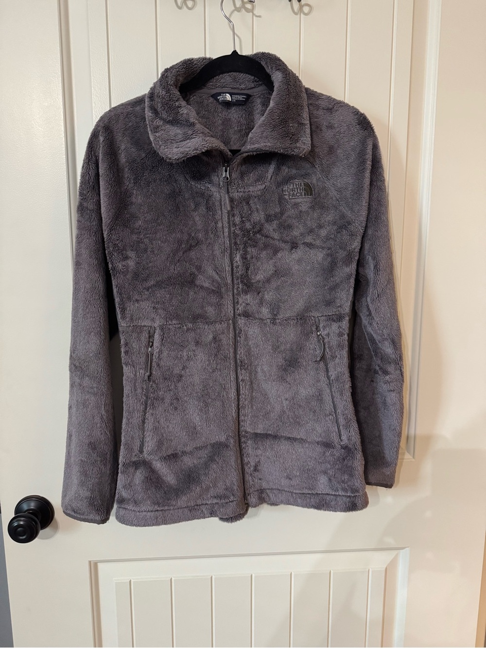 The North Face Osito Sport Hybrid Full Zip Fleece Jacket Purple Gray Women's L